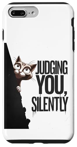 Lustige Katze Urteilt Still Humor Hülle für iPhone 7 Plus/8 Plus von Haustier Liebhaber Sarkasmus Geschenk Niedlich