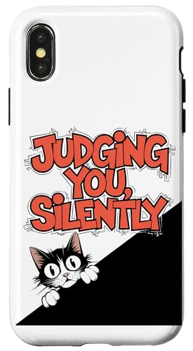 Lustige Katze Urteilt Still Humor Hülle für iPhone X/XS Lustige Katze Urteilt Still Humor Hülle für iPhone X/XS von Haustier Liebhaber Sarkasmus Geschenk Niedlich
