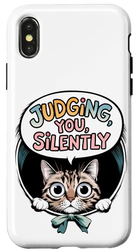 Lustige Katze Urteilt Still Humor Hülle für iPhone X/XS Lustige Katze Urteilt Still Humor Hülle für iPhone X/XS von Haustier Liebhaber Sarkasmus Geschenk Niedlich