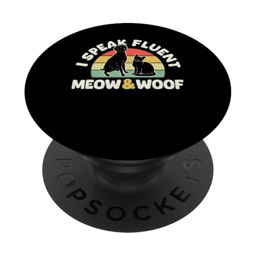 I Speak Fluent Meow & Woof Pet Sitter Dog Sitter PopSockets Klebender PopGrip I Speak Fluent Meow & Woof Pet Sitter Dog Sitter PopSockets Klebender PopGrip von Haustiersitter Hundesitter Designs Ideen