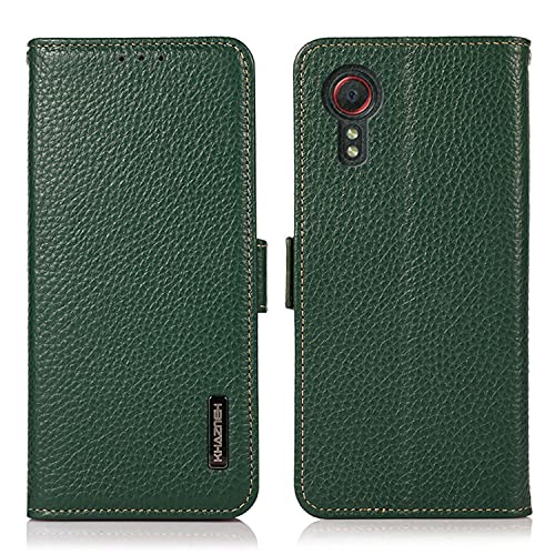 Hauw Handyhülle für Samsung Galaxy XCover 5,Lychee Textur Ledertasche mit Magnetverschluss und Halterungsfunktion für Samsung Galaxy XCover 5,Grün von Hauw