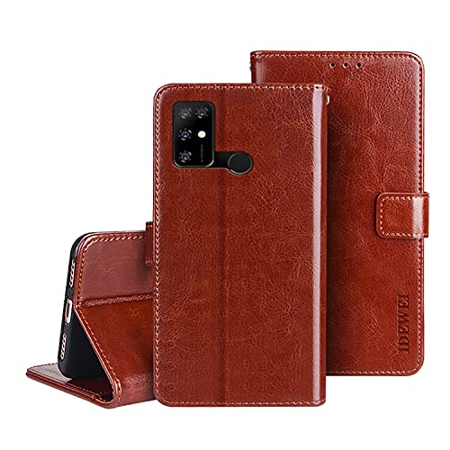 Hauw Hülle für Doogee X96 Pro,Magnetverschluss PU Leder Flip Wallet Handyhülle für Doogee X96 Pro,Braun von Hauw