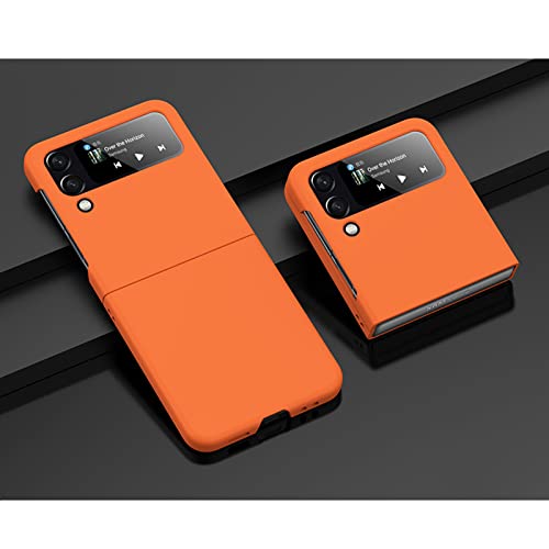 Hauw Hülle für Galaxy Z Flip 4 5G,Ultradünne rutschfeste Faltbare Hart-PC-Handyhülle für Samsung Galaxy Z Flip 4 5G 2022,Orange von Hauw