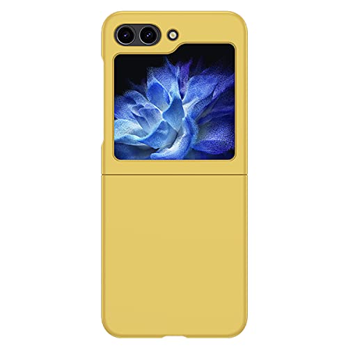 Hauw Hülle für Galaxy Z Flip 5 5G,Ultradünne rutschfeste Faltbare Hart-PC-Handyhülle für Samsung Galaxy Z Flip 5 5G 2023,Gelb von Hauw