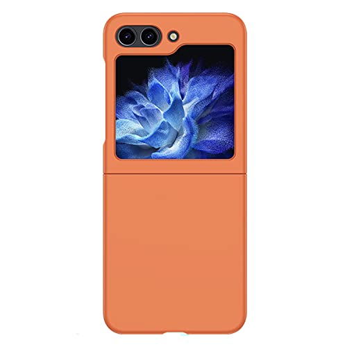 Hauw Hülle für Galaxy Z Flip 5 5G,Ultradünne rutschfeste Faltbare Hart-PC-Handyhülle für Samsung Galaxy Z Flip 5 5G 2023,Orange von Hauw