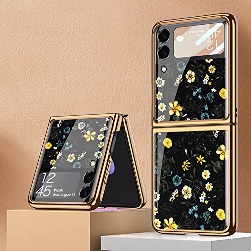 Hauw Hülle für Galaxy Z Flip3 5G,Ultradünne Kratzfeste Lackierte Handyhülle aus Gehärtetem Glas kompatibel mit Samsung Galaxy Z Flip3 5G,Muster 26 von Hauw