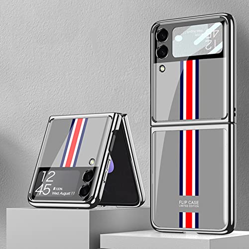 Hauw Hülle für Galaxy Z Flip3 5G,Ultradünne Kratzfeste Lackierte Handyhülle aus Gehärtetem Glas kompatibel mit Samsung Galaxy Z Flip3 5G,Muster 29 von Hauw