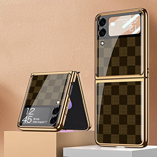 Hauw Hülle für Galaxy Z Flip3 5G,Ultradünne Kratzfeste Lackierte Handyhülle aus Gehärtetem Glas kompatibel mit Samsung Galaxy Z Flip3 5G,Muster 34 von Hauw