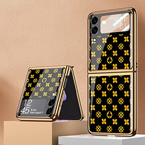 Hauw Hülle für Galaxy Z Flip3 5G,Ultradünne Kratzfeste Lackierte Handyhülle aus Gehärtetem Glas kompatibel mit Samsung Galaxy Z Flip3 5G,Muster 37 von Hauw