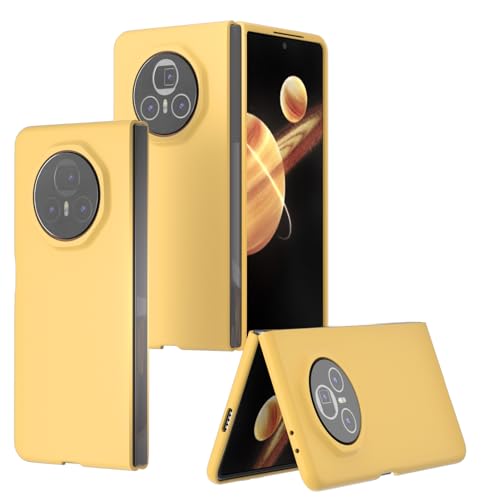 Hauw Hülle für Honor Magic V3,Ultradünne rutschfeste Faltbare Hart-PC-Handyhülle für Honor Magic V3,Gelb von Hauw