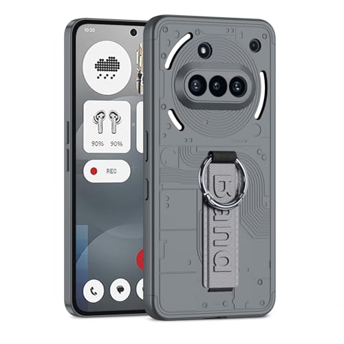 Hauw Hülle für Nothing Phone (3a),Leichte und Dünne Kratzfeste Handyhülle mit Handschlaufe für Nothing Phone (3a),Grau Schwarz von Hauw
