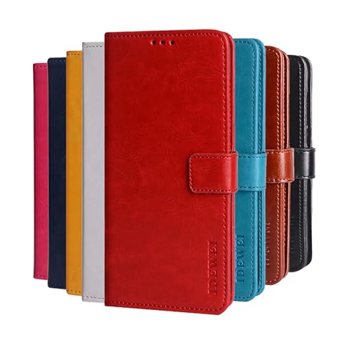 Hauw Hülle für Nothing Phone (3a),Magnetverschluss PU Leder Flip Wallet Handyhülle Kompatibel mit Nothing Phone (3a),Rot von Hauw