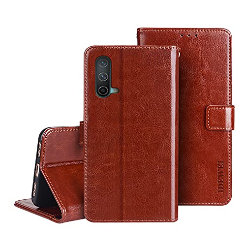 Hauw Hülle für OnePlus Nord CE 5G,Magnetverschluss PU Leder Flip Wallet Handyhülle für OnePlus Nord CE 5G,Braun von Hauw