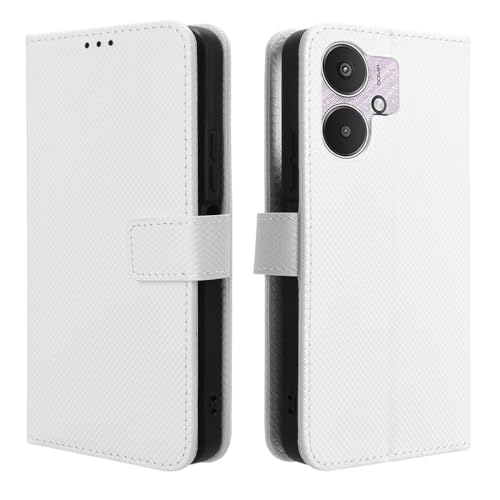Hauw Hülle für Redmi 13C 5G,Handyhülle mit Magnetverschluss für Redmi 13C 5G,Weiß von Hauw