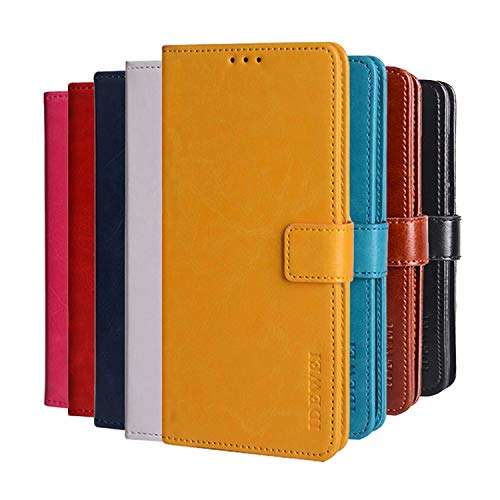 Hauw Hülle für Redmi Note 10/Note 10S,Magnetverschluss PU Leder Flip Wallet Handyhülle für Redmi Note 10/Note 10S,Gelb von Hauw