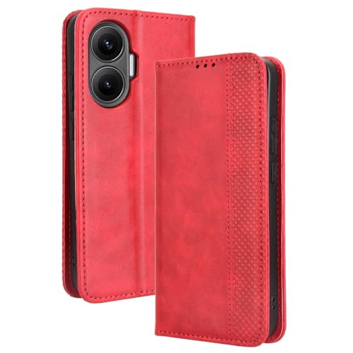 Hauw Hülle für Redmi Turbo 4 Pro,Magnetische Anziehungskraft Vintage Textur Ledertasche Kompatibel mit Xiaomi Redmi Turbo 4 Pro,Rot Hauw Hülle für Redmi Turbo 4 Pro,Magnetische Anziehungskraft Vintage Textur Ledertasche Kompatibel mit Xiaomi Redmi Turbo 4 Pro,Rot von Hauw