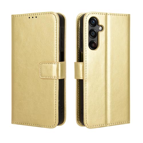 Hauw Hülle für Samsung Galaxy A25 5G,Flip Wallet Ledertasche mit Magnetverschluss für Samsung Galaxy A25 5G,Gold von Hauw