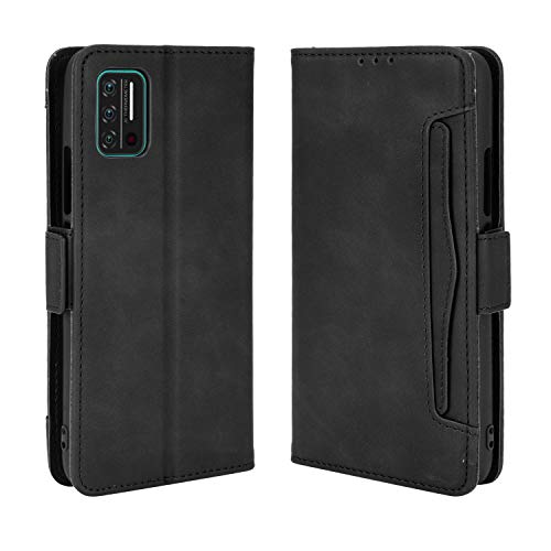 Hauw Hülle für Umidigi A7S,Magnetschnalle Multi-Card Slots Flip Wallet Ledertasche für Umidigi A7S,Schwarz von Hauw