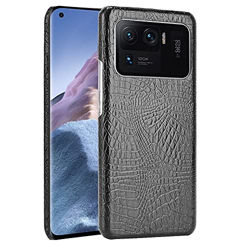 Hauw Hülle für Xiaomi Mi 11 Ultra,PU Leder und PC Handyhülle Rückseite für Xiaomi Mi 11 Ultra,Schwarz von Hauw