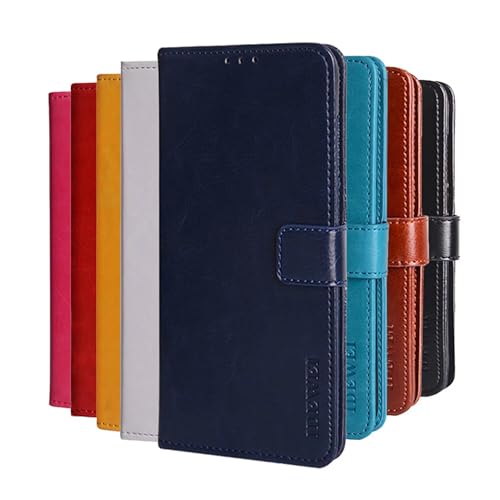 Hauw Hülle für iPhone 16E,Magnetverschluss PU Leder Flip Wallet Handyhülle Kompatibel mit iPhone 16E,Blau von Hauw