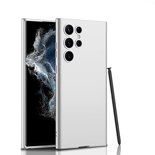 Hauw Silikonhülle für Samsung Galaxy S23 Ultra,Stoßfeste rutschfeste Weiche Handyhülle für Samsung Galaxy S23 Ultra,Silber von Hauw