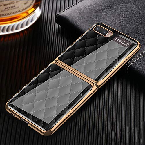 Hülle für Samsung Galaxy Z Flip 5G Handyhülle,Kratzfeste Rückseite aus gehärtetem Glas für Samsung Galaxy Z Flip 5G,Schwarz von Hauw