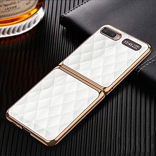 Hülle für Samsung Galaxy Z Flip 5G Handyhülle,Kratzfeste Rückseite aus gehärtetem Glas für Samsung Galaxy Z Flip 5G,Weiß Hülle für Samsung Galaxy Z Flip 5G Handyhülle,Kratzfeste Rückseite aus gehärtetem Glas für Samsung Galaxy Z Flip 5G,Weiß von Hauw