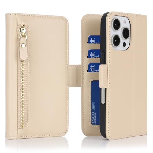 Havaya Hülle für iPhone 16 Pro Max mit Kartenhalter und Standfunktion Klapphülle PU Leder Flip Kompatibel mit iPhone 16 Pro Max Hülle Reißverschluss geldbörse - Aprikose Havaya Hülle für iPhone 16 Pro Max mit Kartenhalter und Standfunktion Klapphülle PU Leder Flip Kompatibel mit iPhone 16 Pro Max Hülle Reißverschluss geldbörse - Aprikose von Havaya