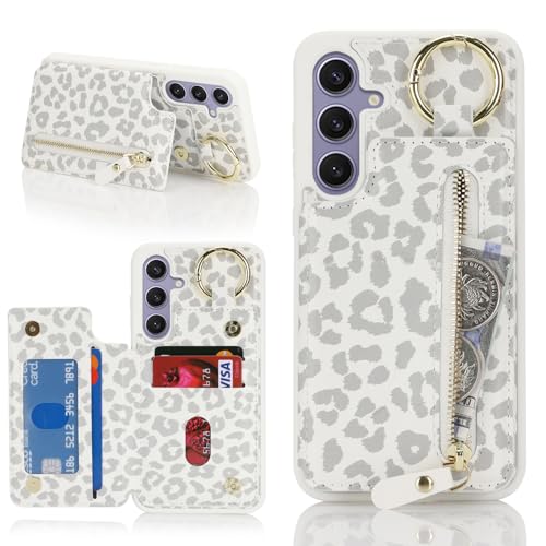 Havaya für Samsung Galaxy S24 Plus Hülle mit Kartenhalter Handyhülle für Samsung Galaxy S24 Plus mit Schlüsselanhänger geldbörse für Herren und Damen - Weißer Leopardendruck Havaya für Samsung Galaxy S24 Plus Hülle mit Kartenhalter Handyhülle für Samsung Galaxy S24 Plus mit Schlüsselanhänger geldbörse für Herren und Damen - Weißer Leopardendruck von Havaya