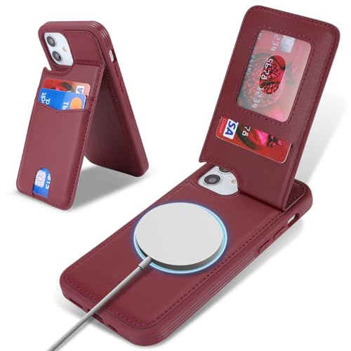 Havaya for iPhone 11 Hülle Kompatibel mit Magsafe Hülle für iPhone 11 mit Kartenfach Hülle geldbörse Leder für Damen - Burgunderrot Havaya for iPhone 11 Hülle Kompatibel mit Magsafe Hülle für iPhone 11 mit Kartenfach Hülle geldbörse Leder für Damen - Burgunderrot von Havaya