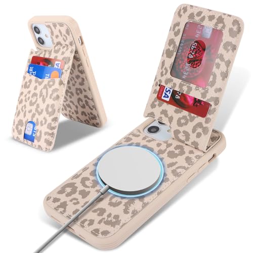 Havaya für iPhone 11 Hülle Kompatibel mit Magsafe Hülle für iPhone 11 mit Kartenfach Hülle geldbörse Leder für Herren und Damen - Beige Leopardendruck Havaya für iPhone 11 Hülle Kompatibel mit Magsafe Hülle für iPhone 11 mit Kartenfach Hülle geldbörse Leder für Herren und Damen - Beige Leopardendruck von Havaya