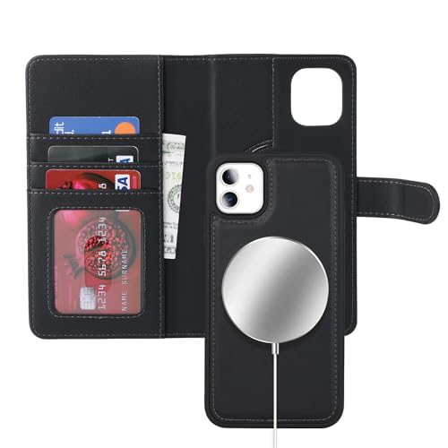 Havaya für iPhone 11 Hülle Kompatibel mit Magsafe für iPhone 11 klapphülle mit kartenfach geldbörse Herren und Damen Abnehmbar - Schwarz Havaya für iPhone 11 Hülle Kompatibel mit Magsafe für iPhone 11 klapphülle mit kartenfach geldbörse Herren und Damen Abnehmbar - Schwarz von Havaya