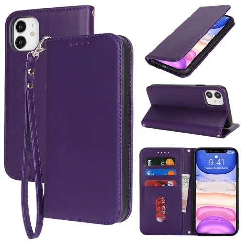 Havaya für iPhone 11 Hülle Kompatibel mit kartenfach für iPhone 11 klapphülle mit Band kurz geldbörse Herren und Damen - Dunkelviolett Havaya für iPhone 11 Hülle Kompatibel mit kartenfach für iPhone 11 klapphülle mit Band kurz geldbörse Herren und Damen - Dunkelviolett von Havaya