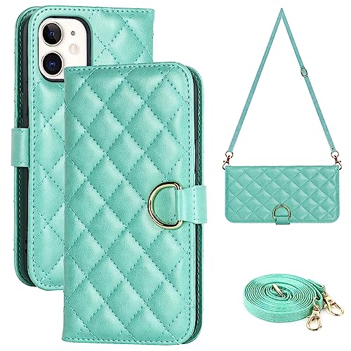 Ｈａｖａｙａ für iPhone 11 Hülle mit Band Handyhülle iPhone 11 mit Kartenhalter Handytasche zum umhängen für geldbörse Damen - Grün von Ｈａｖａｙａ