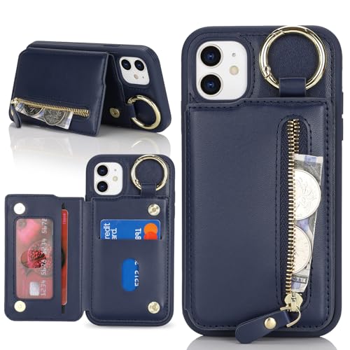 Havaya für iPhone 11 Hülle mit Kartenhalter Handyhülle für iPhone 11 mit Schlüsselanhänger Hülle geldbörse Reißverschluss für Herren und Damen - Blau Havaya für iPhone 11 Hülle mit Kartenhalter Handyhülle für iPhone 11 mit Schlüsselanhänger Hülle geldbörse Reißverschluss für Herren und Damen - Blau von Havaya