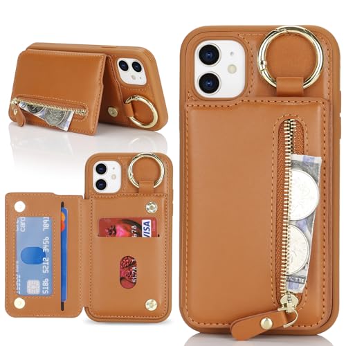 Havaya für iPhone 11 Hülle mit Kartenhalter Handyhülle für iPhone 11 mit Schlüsselanhänger Hülle geldbörse Reißverschluss für Herren und Damen - Braun Havaya für iPhone 11 Hülle mit Kartenhalter Handyhülle für iPhone 11 mit Schlüsselanhänger Hülle geldbörse Reißverschluss für Herren und Damen - Braun von Havaya