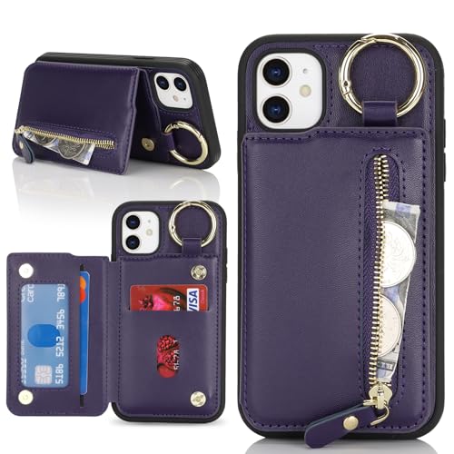 Havaya für iPhone 11 Hülle mit Kartenhalter Handyhülle für iPhone 11 mit Schlüsselanhänger Hülle geldbörse Reißverschluss für Herren und Damen - Lila Havaya für iPhone 11 Hülle mit Kartenhalter Handyhülle für iPhone 11 mit Schlüsselanhänger Hülle geldbörse Reißverschluss für Herren und Damen - Lila von Havaya