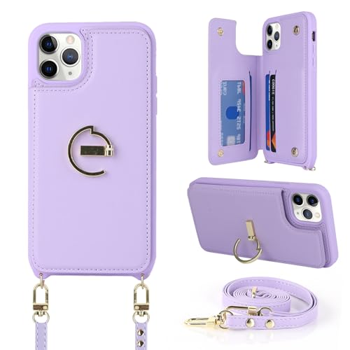 Havaya für iPhone 11 Pro Max Hülle mit Band Kartenfach handyhülle iPhone 11 Pro Max mit Band Portemonnaie Damen Reißverschluss Ring Ständer Case - Lila Havaya für iPhone 11 Pro Max Hülle mit Band Kartenfach handyhülle iPhone 11 Pro Max mit Band Portemonnaie Damen Reißverschluss Ring Ständer Case - Lila von Havaya