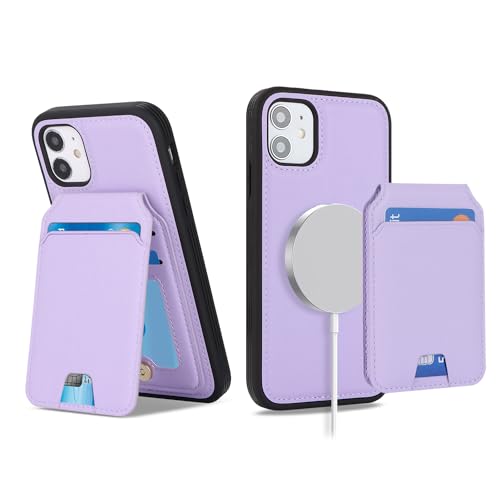 Ｈａｖａｙａ für iPhone 12 Mini Hülle Kompatibel mit Magsafe für iPhone 12 Mini Hülle kartenfach Abnehmbar 2 in 1 geldbörse Herren und Damen - Lila von Ｈａｖａｙａ
