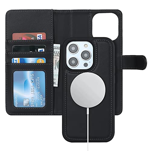 Havaya für iPhone 13 Pro Max Hülle Kompatibel mit Magsafe für iPhone 12 Pro Max klapphülle mit kartenfach geldbörse Herren und Damen Abnehmbar - Schwarz Havaya für iPhone 13 Pro Max Hülle Kompatibel mit Magsafe für iPhone 12 Pro Max klapphülle mit kartenfach geldbörse Herren und Damen Abnehmbar - Schwarz von Havaya