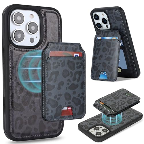 Havaya für iPhone 13 Pro Max Hülle Kompatibel mit Magsafe für iPhone 12 Pro Max Hülle Kartenfach Abnehmbar 2 in 1 geldbörse Herren und Damen - Schwarzer Leopardendruck Havaya für iPhone 13 Pro Max Hülle Kompatibel mit Magsafe für iPhone 12 Pro Max Hülle Kartenfach Abnehmbar 2 in 1 geldbörse Herren und Damen - Schwarzer Leopardendruck von Havaya