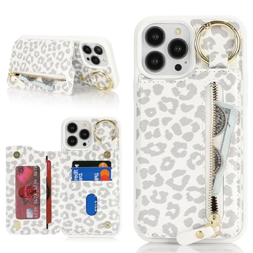 Havaya für iPhone 13 Pro Max Hülle mit Kartenhalter Handyhülle für iPhone 12 Pro Max mit Schlüsselanhänger Hülle geldbörse Reißverschluss für Herren und Damen - Weißer Leopardendruck Havaya für iPhone 13 Pro Max Hülle mit Kartenhalter Handyhülle für iPhone 12 Pro Max mit Schlüsselanhänger Hülle geldbörse Reißverschluss für Herren und Damen - Weißer Leopardendruck von Havaya