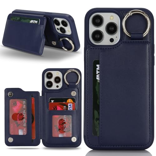 Ｈａｖａｙａ für iPhone 13 Pro Max Hülle mit kartenfach Handyhülle für iPhone 12 Pro Max mit Schlüsselanhänger Hülle geldbörse für Herren und Damen - Blau von Ｈａｖａｙａ