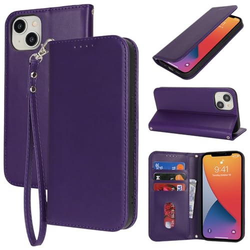 Havaya für iPhone 14 Hülle Kompatibel mit kartenfach für iPhone 13 klapphülle mit Band kurz geldbörse Herren und Damen - Dunkelviolett Havaya für iPhone 14 Hülle Kompatibel mit kartenfach für iPhone 13 klapphülle mit Band kurz geldbörse Herren und Damen - Dunkelviolett von Havaya