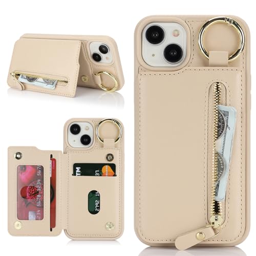Havaya für iPhone 15 Hülle mit Kartenhalter Handyhülle für iPhone 15 mit Schlüsselanhänger Hülle geldbörse Reißverschluss für Herren und Damen - Aprikose Havaya für iPhone 15 Hülle mit Kartenhalter Handyhülle für iPhone 15 mit Schlüsselanhänger Hülle geldbörse Reißverschluss für Herren und Damen - Aprikose von Havaya