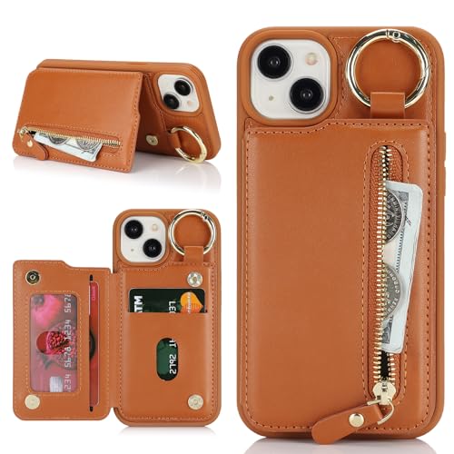Havaya für iPhone 15 Hülle mit Kartenhalter Handyhülle für iPhone 15 mit Schlüsselanhänger Hülle geldbörse Reißverschluss für Herren und Damen - Braun Havaya für iPhone 15 Hülle mit Kartenhalter Handyhülle für iPhone 15 mit Schlüsselanhänger Hülle geldbörse Reißverschluss für Herren und Damen - Braun von Havaya