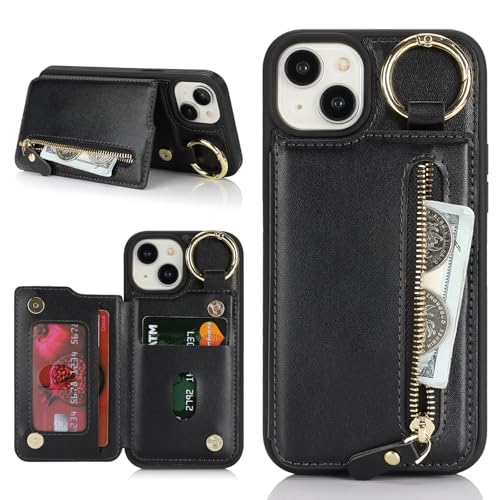 Havaya für iPhone 15 Hülle mit Kartenhalter Handyhülle für iPhone 15 mit Schlüsselanhänger Hülle geldbörse Reißverschluss für Herren und Damen - Schwarz Havaya für iPhone 15 Hülle mit Kartenhalter Handyhülle für iPhone 15 mit Schlüsselanhänger Hülle geldbörse Reißverschluss für Herren und Damen - Schwarz von Havaya