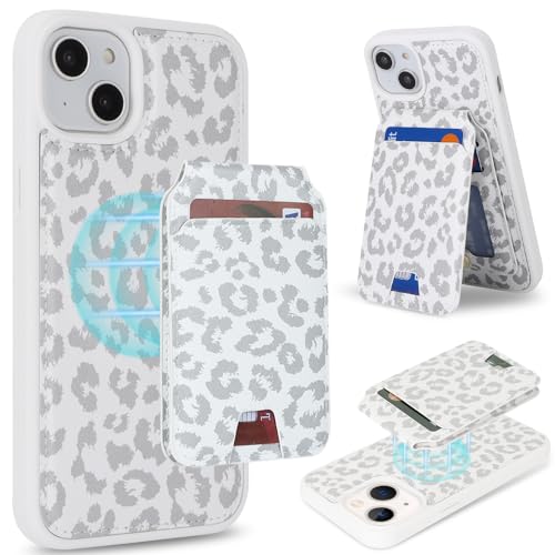 Havaya für iPhone 15 Plus Hülle Kompatibel mit Magsafe für iPhone 15 Plus Hülle Kartenfach Abnehmbar 2 in 1 geldbörse Herren und Damen- Weißer Leopardendruck Havaya für iPhone 15 Plus Hülle Kompatibel mit Magsafe für iPhone 15 Plus Hülle Kartenfach Abnehmbar 2 in 1 geldbörse Herren und Damen- Weißer Leopardendruck von Havaya