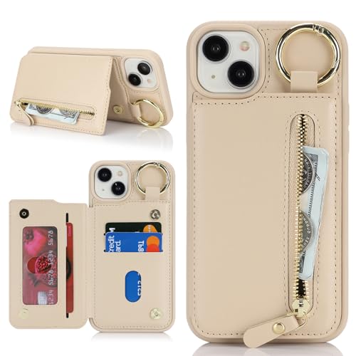 Havaya für iPhone 15 Plus Hülle mit Kartenhalter Handyhülle für iPhone 14 Plus mit Schlüsselanhänger Hülle geldbörse Reißverschluss für Herren und Damen - Aprikose Havaya für iPhone 15 Plus Hülle mit Kartenhalter Handyhülle für iPhone 14 Plus mit Schlüsselanhänger Hülle geldbörse Reißverschluss für Herren und Damen - Aprikose von Havaya
