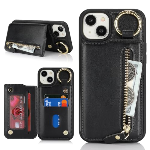 Havaya für iPhone 15 Plus Hülle mit Kartenhalter Handyhülle für iPhone 14 Plus mit Schlüsselanhänger Hülle geldbörse Reißverschluss für Herren und Damen - Schwarz Havaya für iPhone 15 Plus Hülle mit Kartenhalter Handyhülle für iPhone 14 Plus mit Schlüsselanhänger Hülle geldbörse Reißverschluss für Herren und Damen - Schwarz von Havaya